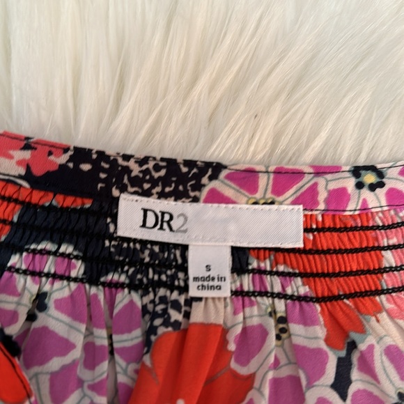 Chiffon Floral Print Long Sleeves V Neck Top Size Small - Picture 5 of 8